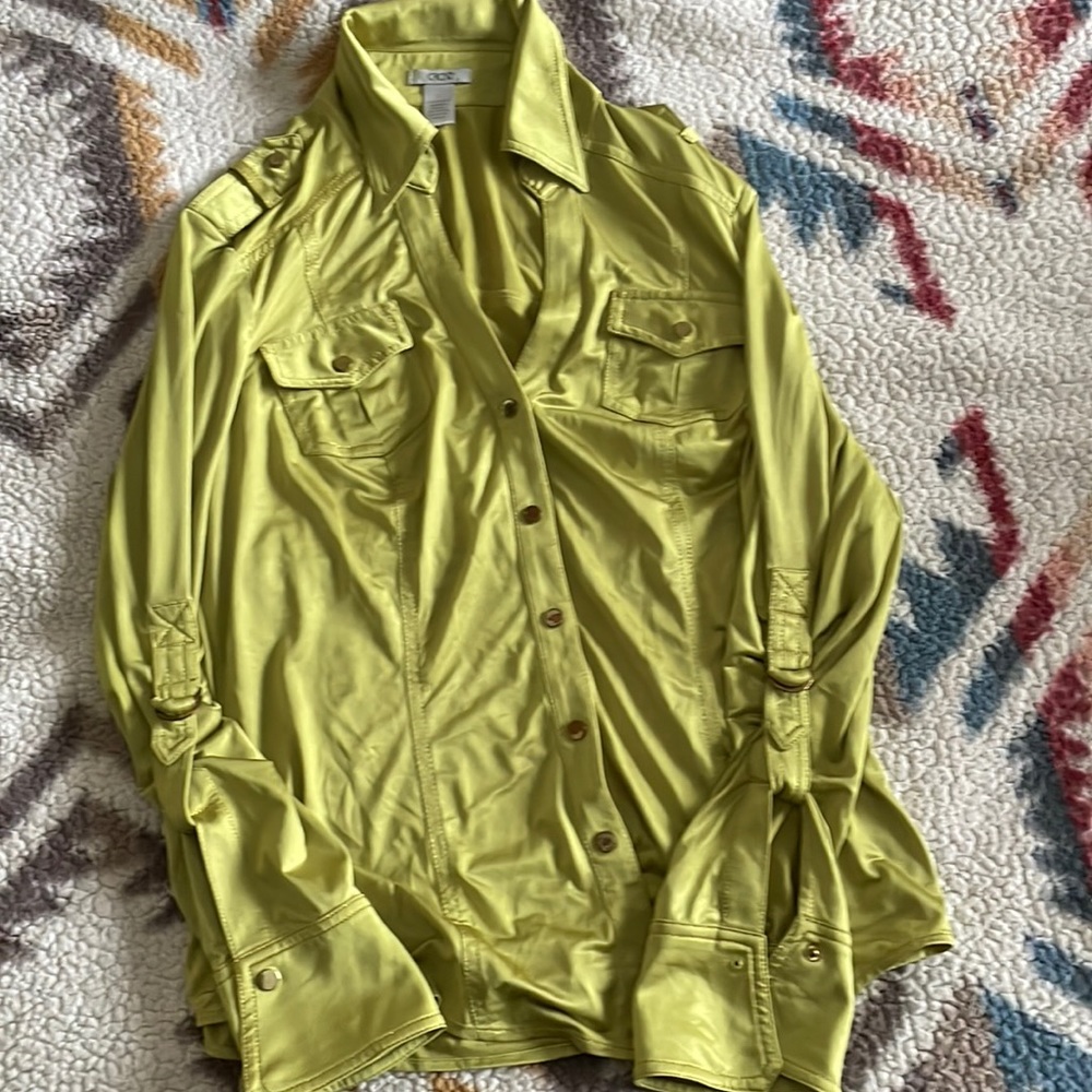Vintage, chartreuse top by Cache